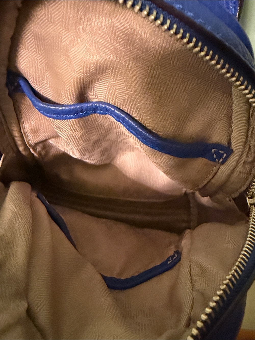 Michael Kors Rhea Mini Leather Backpack Blue - Picture 4 of 6